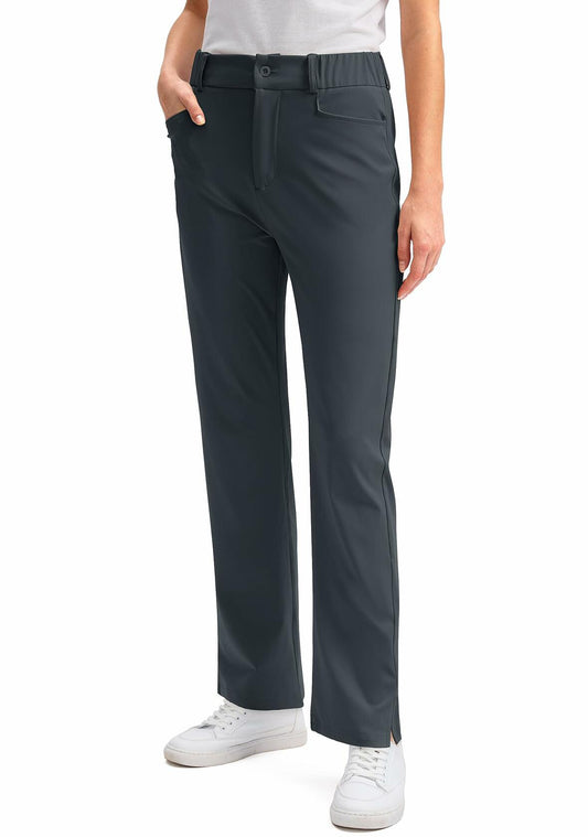 SANTINY Women's Golf Pants High Waisted Quick Dry Stretch Dark Grey Size M