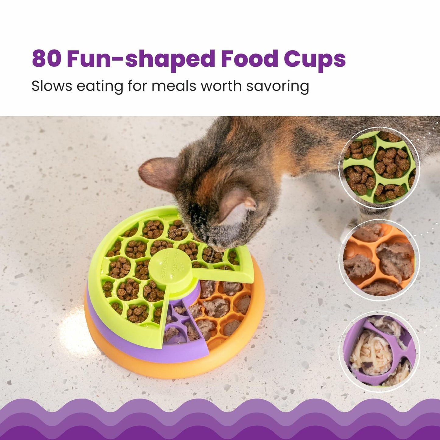 [Like_new] Catstages Kitty Lickin' Layers Interactive Cat Slow Feeder Toy 80+ Compartments