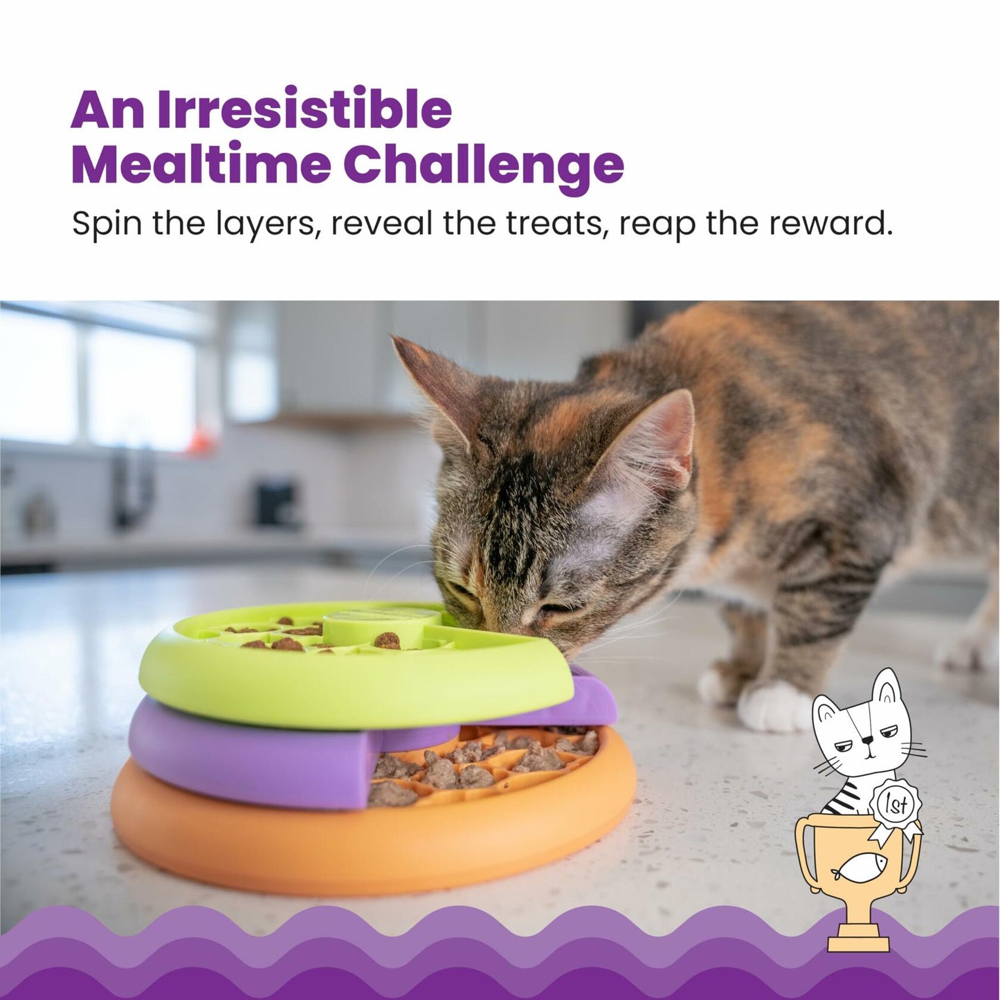 [Like_new] Catstages Kitty Lickin' Layers Interactive Cat Slow Feeder Toy 80+ Compartments