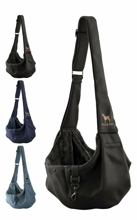 Noah & Paw Dog Sling Carrier Small Dogs 5-18lb Adjustable Padded Strap Fur Lined
