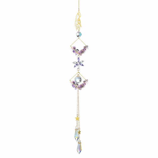 Venusorn Natural Crystal Flower Chains Purple - Window Décor Sun Catchers