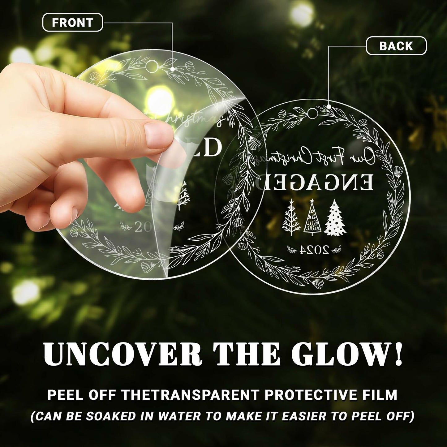 Our First Christmas Mr & Mrs 2024 Crystal Glass Ornament Wedding Gift