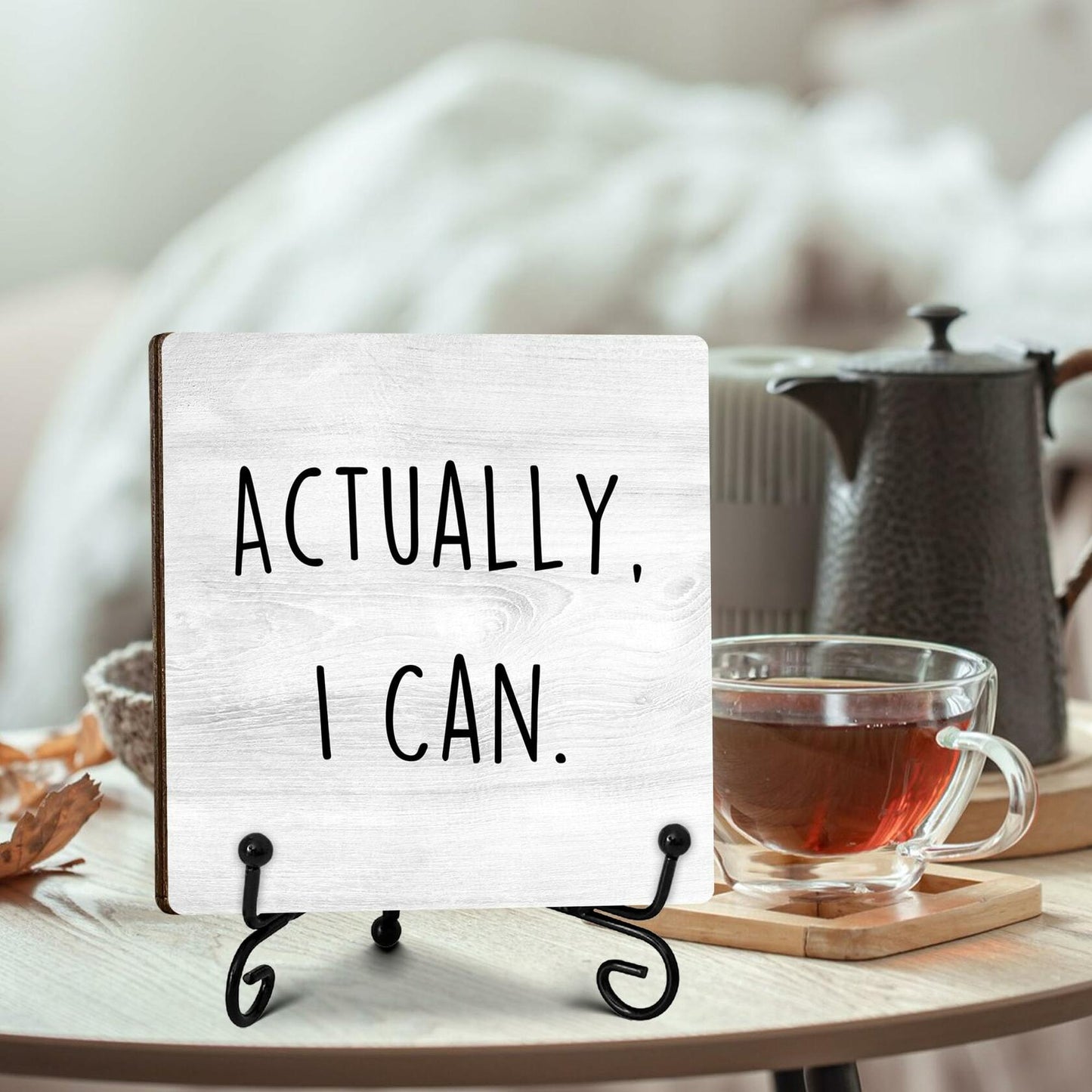 Funny Desk Decor Actually I Can Sign Home Office Shelf 5x5 Inches
