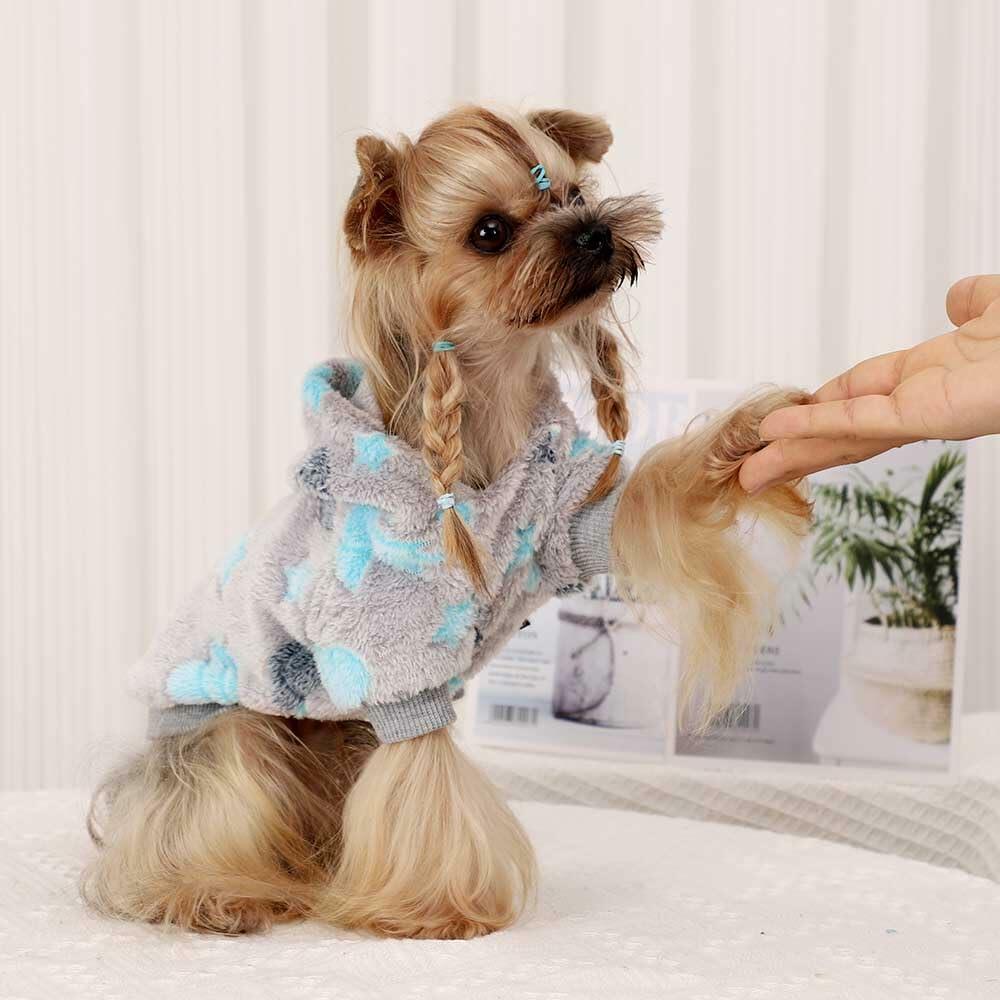 Wansommy Dog Sweater Glow in Dark Hoodie Soft Flannel Grey Rocket Size XS