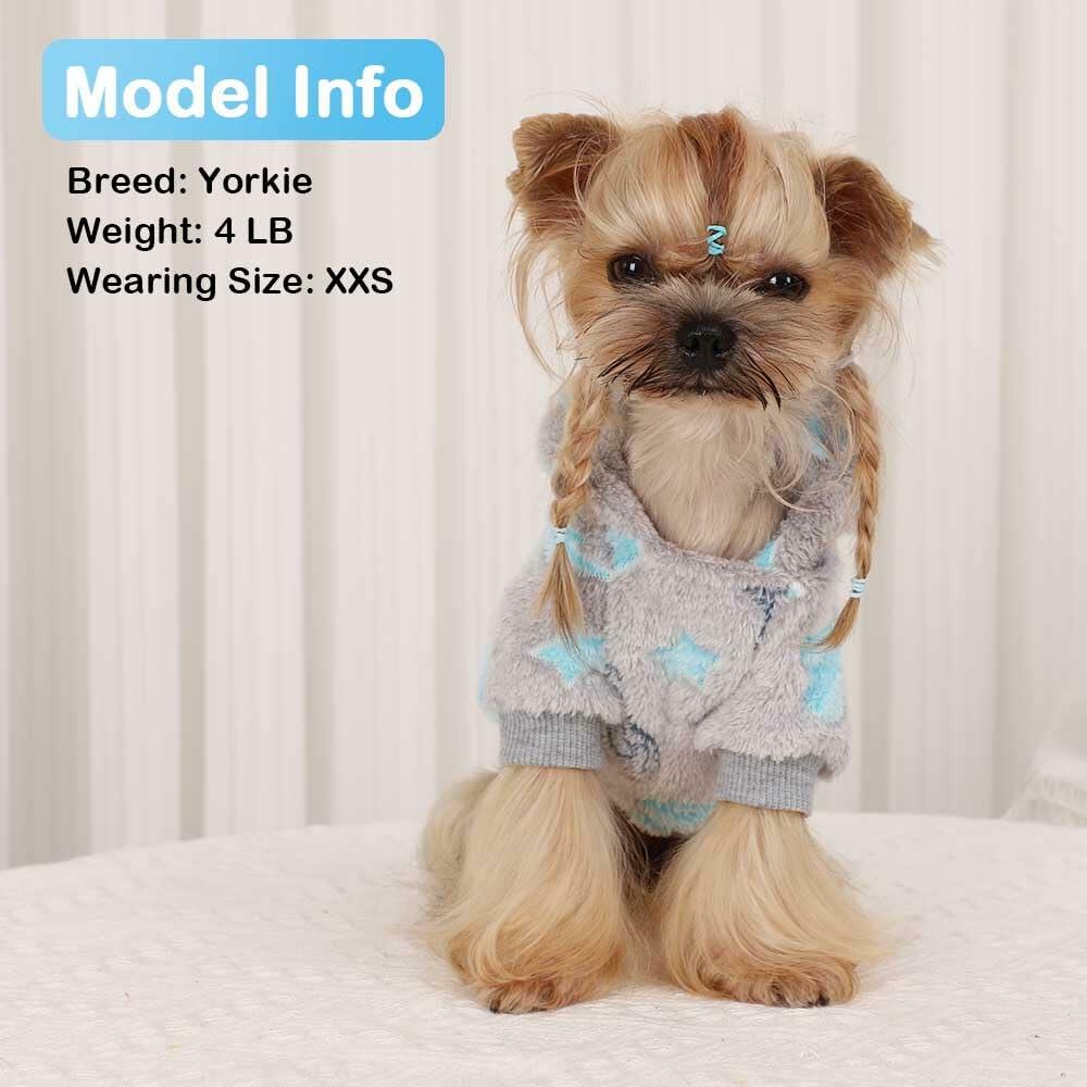 Wansommy Dog Sweater Glow in Dark Hoodie Soft Flannel Grey Rocket Size XS