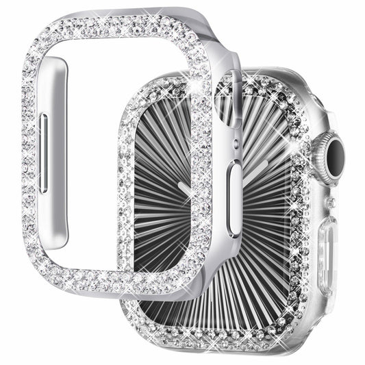 NewWays 2-Pack Apple Watch Case 44mm SE Series 4/5/6 Silver/Clear