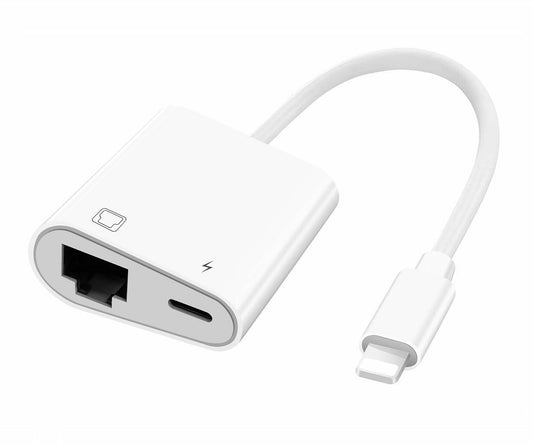 HOXIBSL Lightning to Ethernet Adapter with Charging Port RJ45 LAN 100Mbps