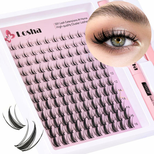Losha Eyelash Extension Kit 144pcs 8-16mm D Curl Natural Soft W02