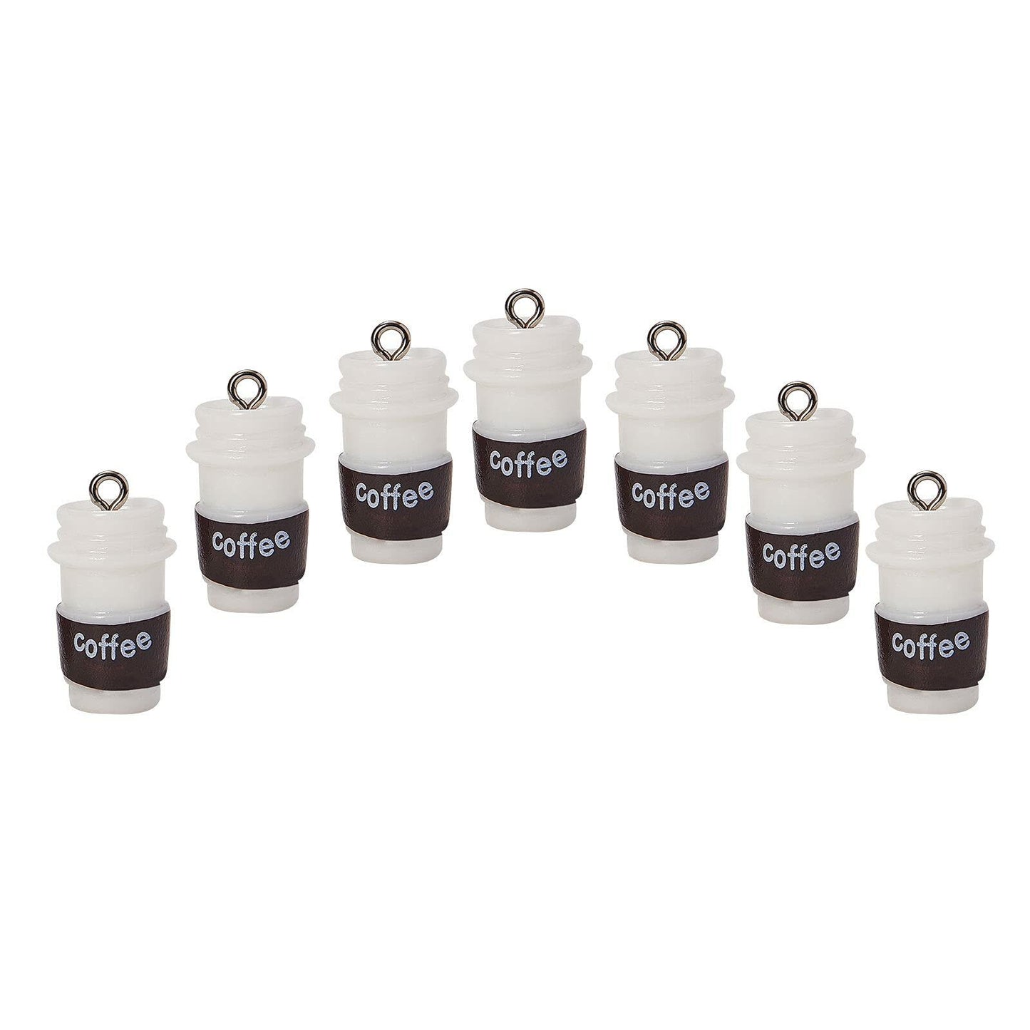 DanLingJewelry 20pcs Resin Coffee Cup Pendants with Loop for DIY Crafts