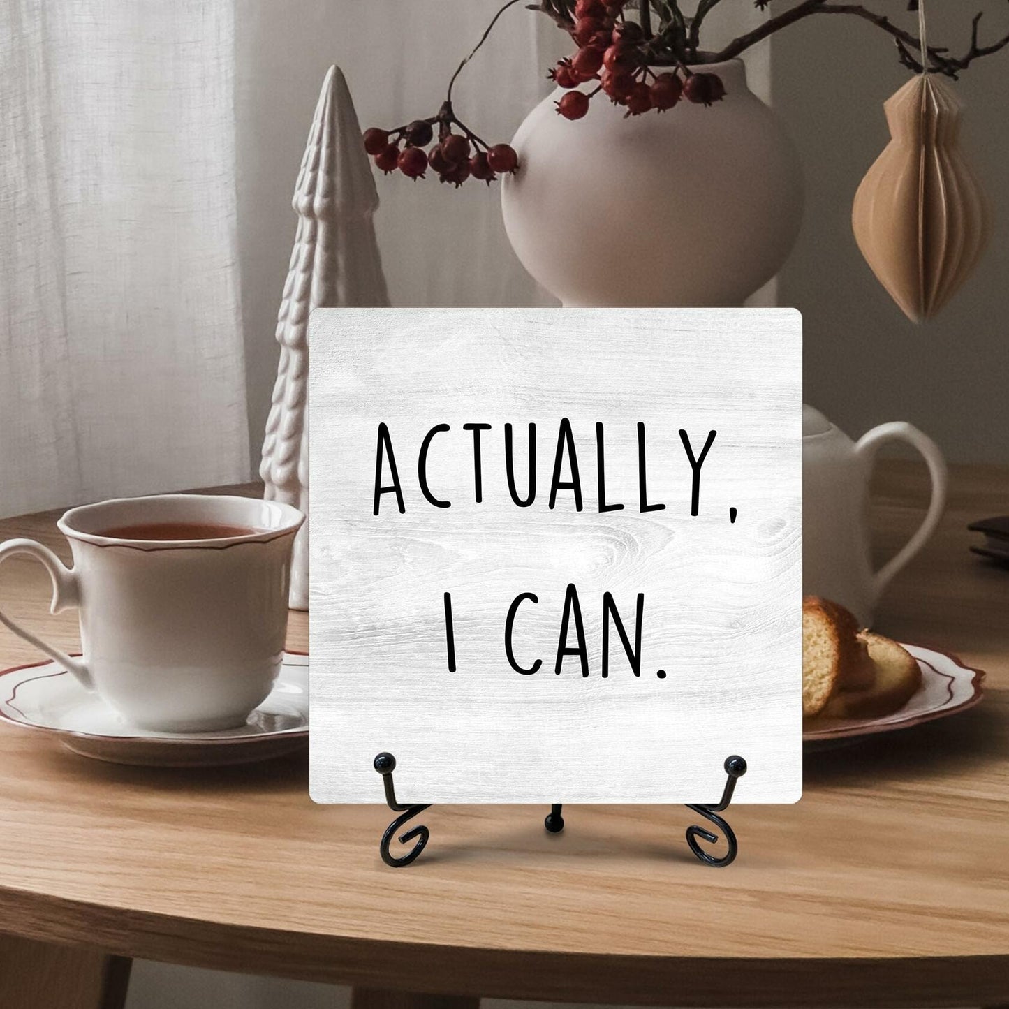 Funny Desk Decor Actually I Can Sign Home Office Shelf 5x5 Inches