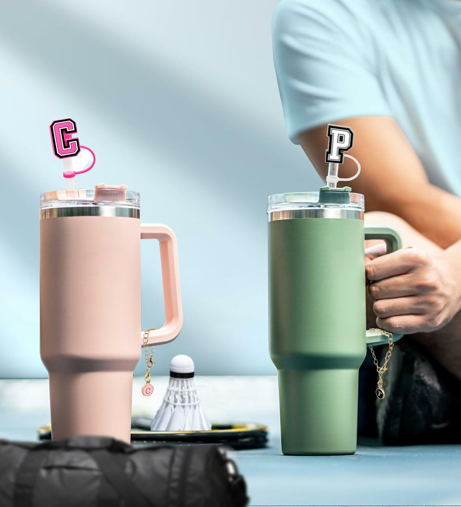 Nuozme 3PCS Straw Cover 10mm for Stanley 30&40oz Tumbler with Charms