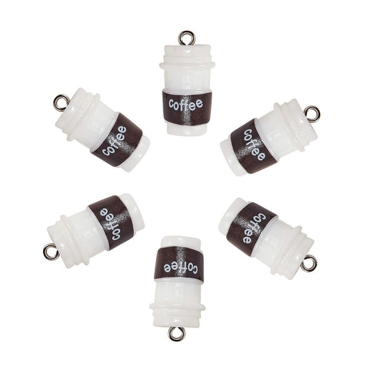 DanLingJewelry 20pcs Resin Coffee Cup Pendants with Loop for DIY Crafts