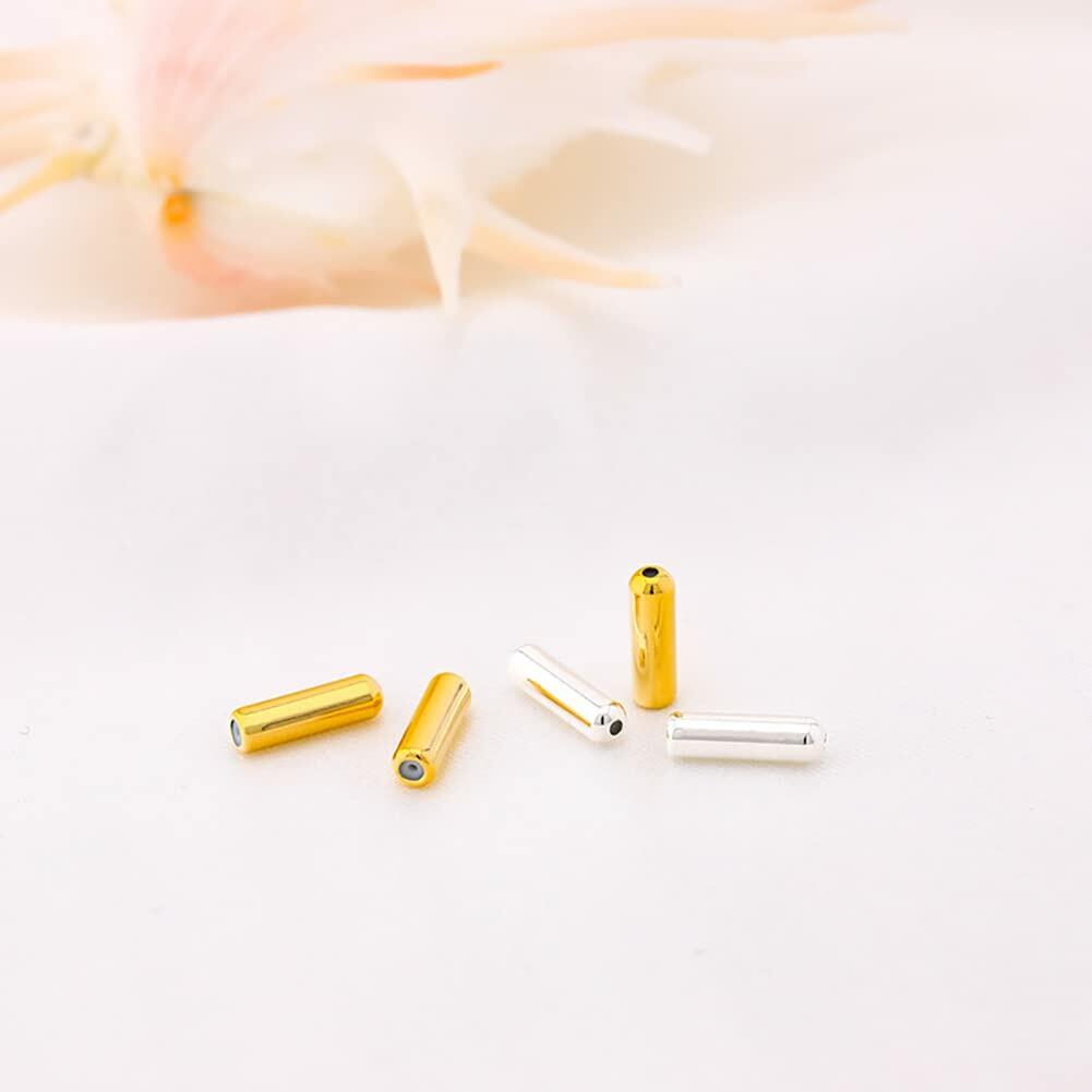 ccHuDE 50 Pcs Metal Brooch Pin Backings Safety Pin End Caps Gold