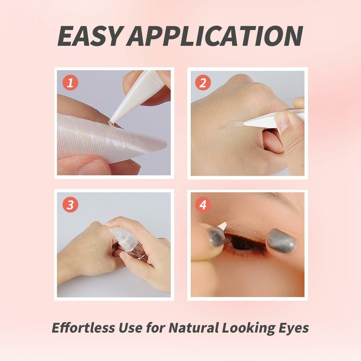 YAFIYGI 120 Pcs Double Eyelid Tape Clear Waterproof Natural Fiber Strips