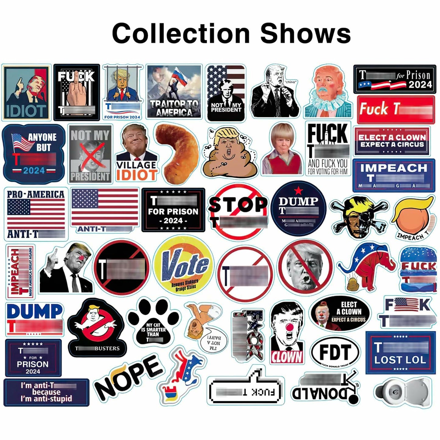 GTOTd Anti President Trump Stickers 50pcs Large Size Decals for Laptop