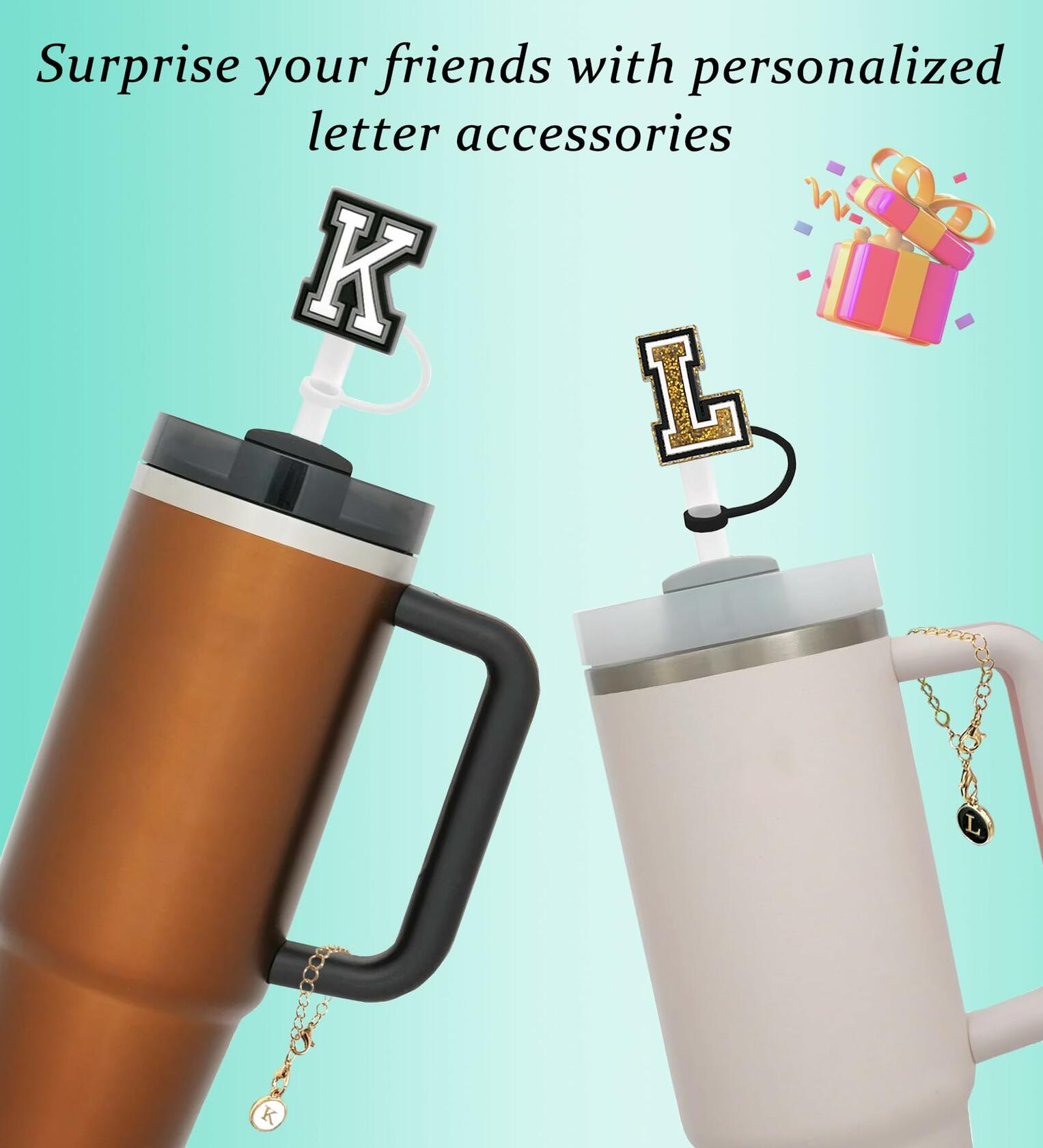 Nuozme 3PCS Straw Cover 10mm for Stanley 30&40oz Tumbler with Charms