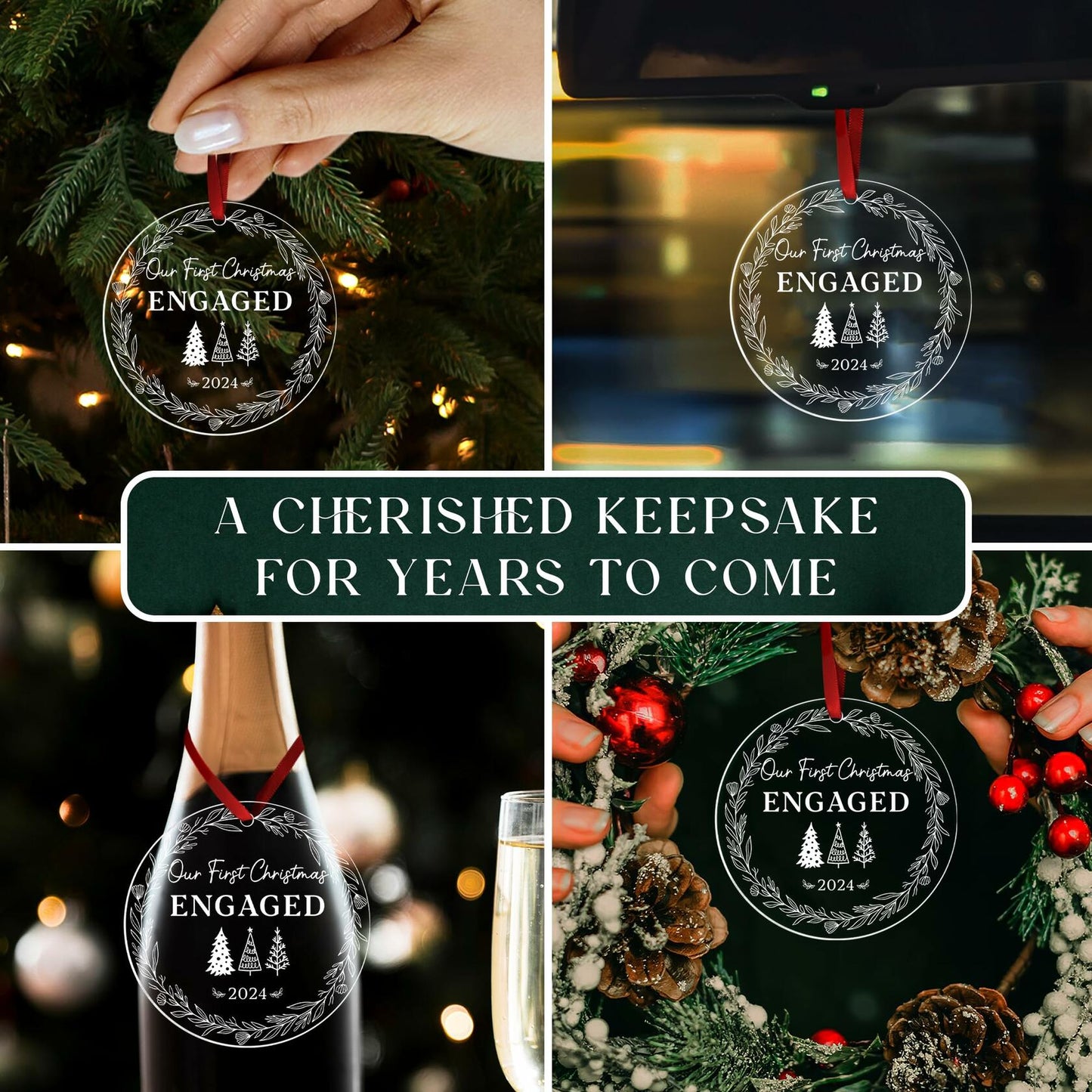 Our First Christmas Mr & Mrs 2024 Crystal Glass Ornament Wedding Gift