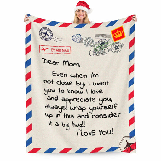 Dear Mom Blanket I Love You Letter Warm Soft Throw Blanket 80x60