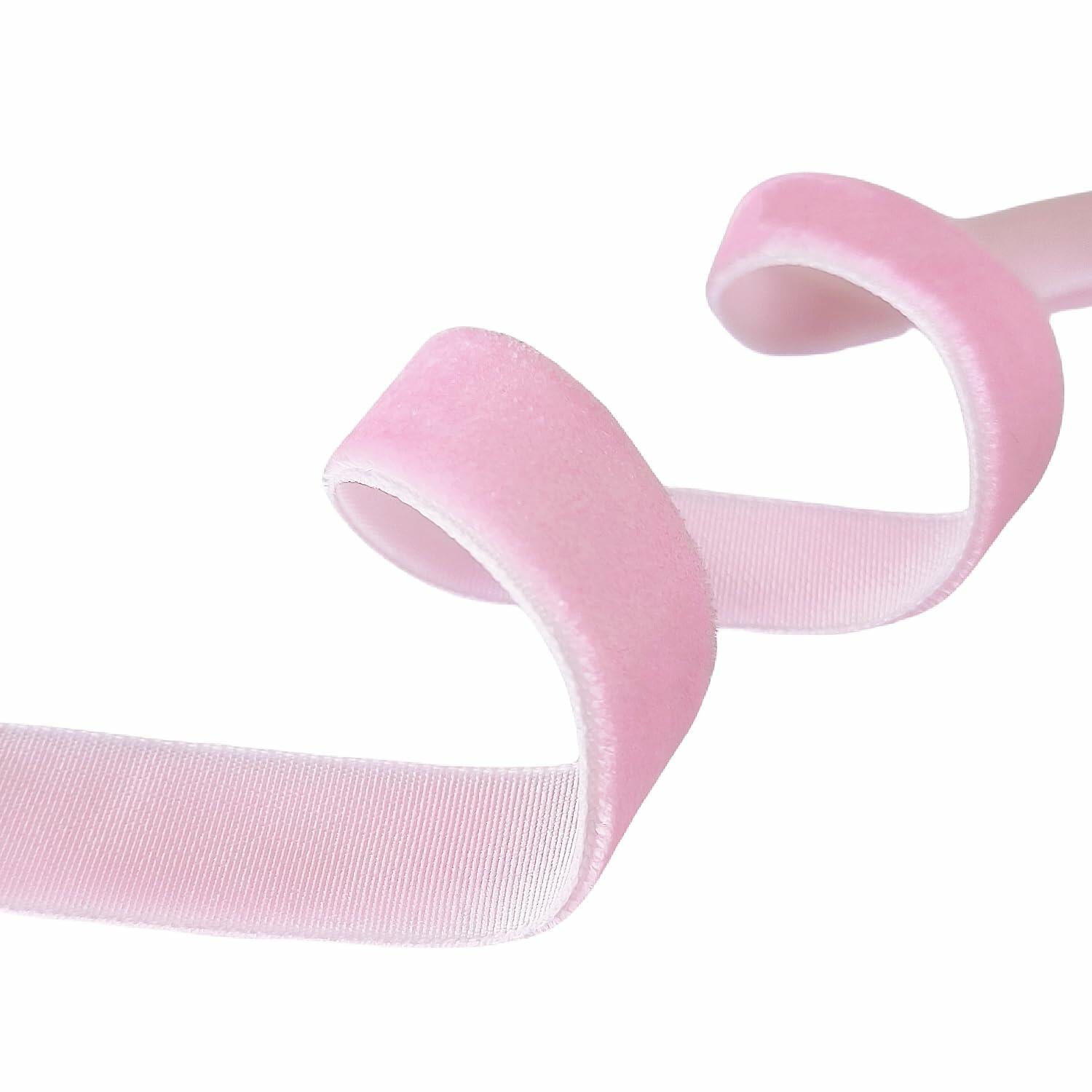 Abbaoww Pink Velvet Ribbon 5/8 Inch Single Face 25 Yards Craft DIY