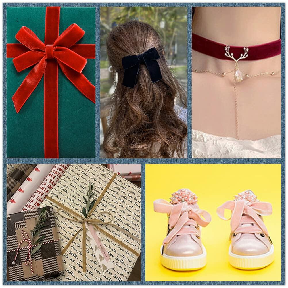 Abbaoww Pink Velvet Ribbon 5/8 Inch Single Face 25 Yards Craft DIY