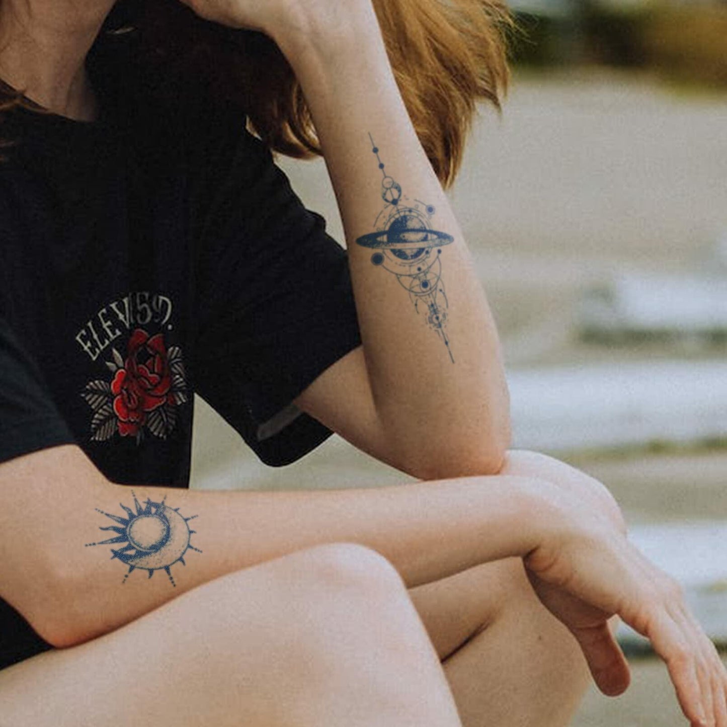 Aresvns Semi-Permanent Waterproof Temporary Tattoo Dark Blue Long-Lasting