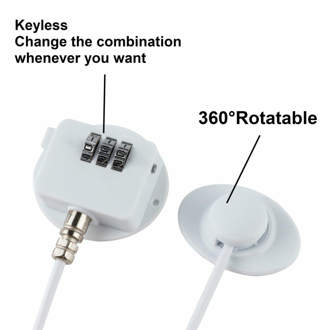 Refrigerator Lock Strong Adhesive Combination Fridge Door Lock White 2 Pack