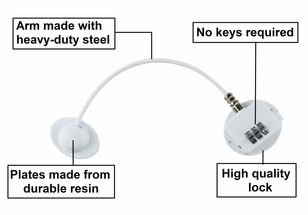 Refrigerator Lock Strong Adhesive Combination Fridge Door Lock White 2 Pack