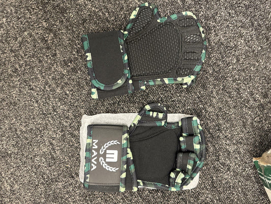 MAVA Padded Weight Lifting Gloves with Wrist Support Fingerless Black