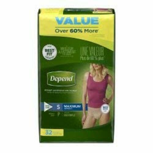 Depend Max Absorbent Underwear Women Small 32 Count Size S