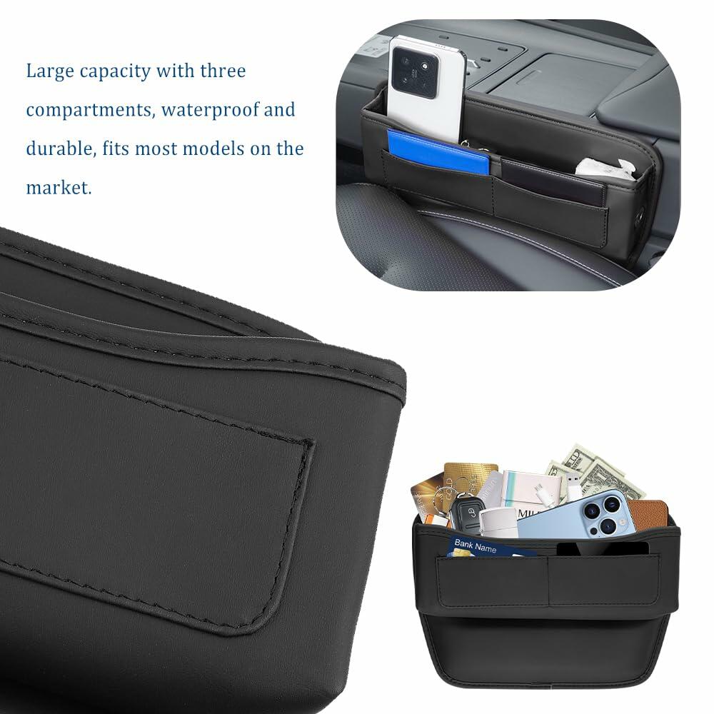 IHOTDER Car Seat Gap Filler Organizer with Cable Hole Large Capacity SUV Truck