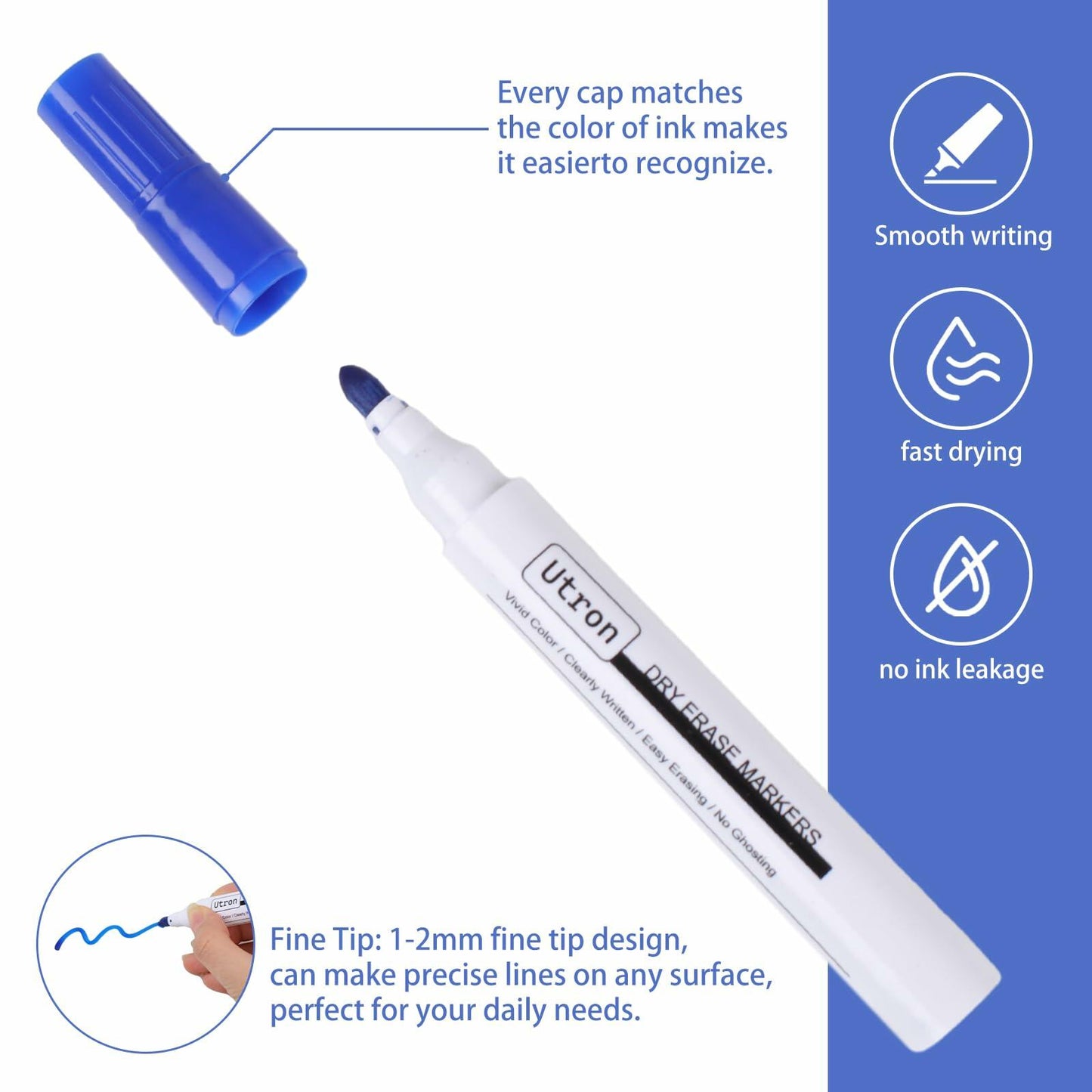 Utron Dry Erase Markers 22 Pack 4 Colors Whiteboard Markers School Office