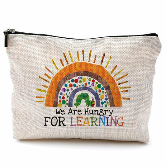 QGFM Teacher Makeup Bag Rainbow Cosmetic Purse Multicolor Travel Pouch