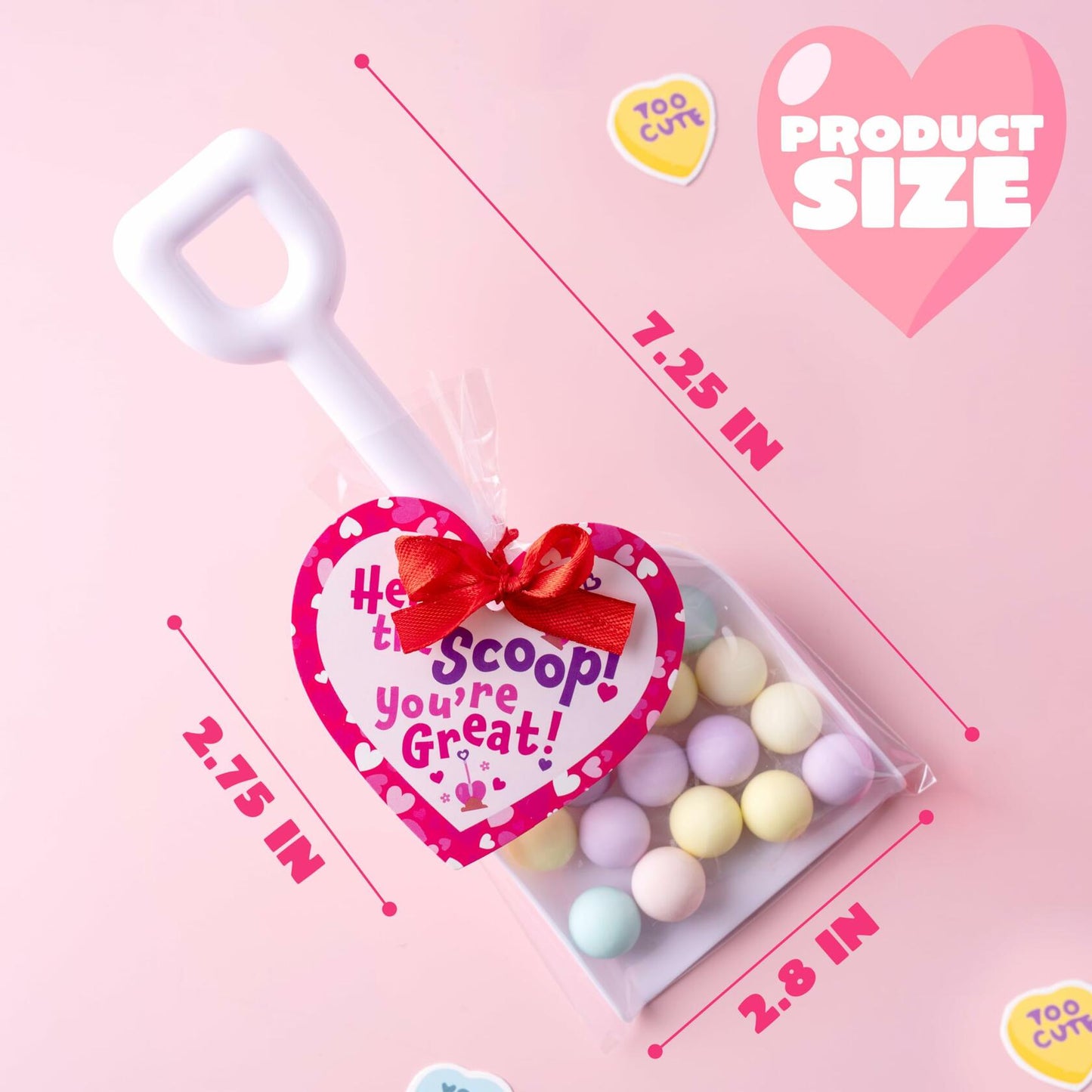 JOYIN 28 Plastic Toy Shovels Pink Red White Kids Party Favor Valentines