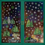 134 PCS Christmas Window Stickers Buffalo Plaid Truck Snowflake Black White