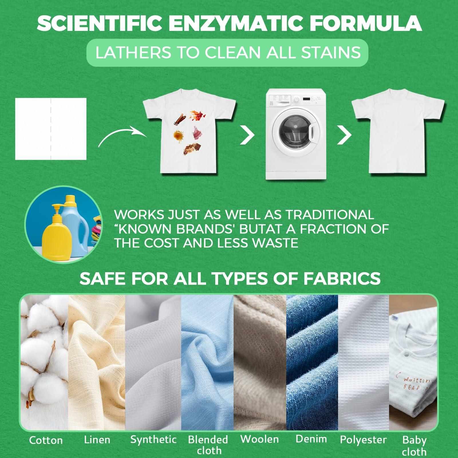 Laundry Detergent Sheets Up to 60 Loads Fresh Unscented Lightweight Eco Friendly