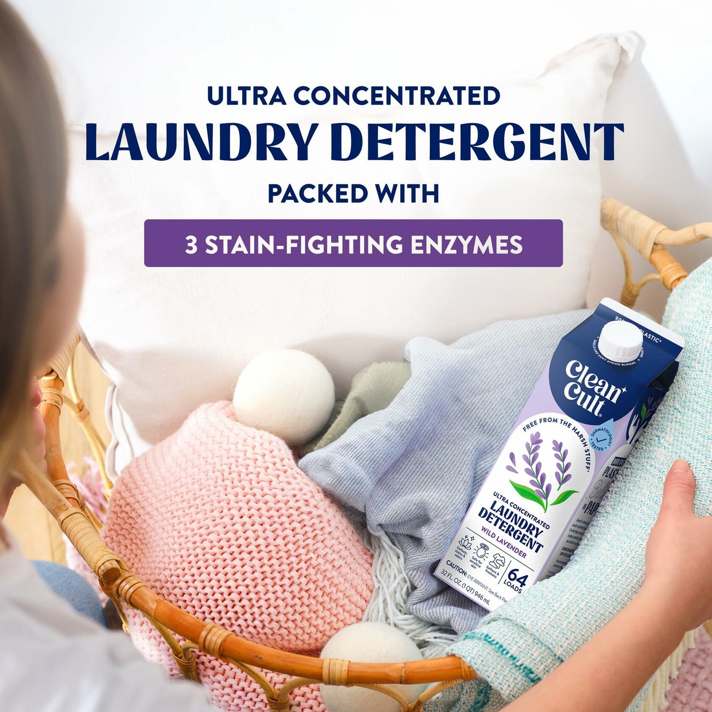 Ultra Concentrated Liquid Laundry Detergent Soap 96oz 192 Loads Wild Lavender