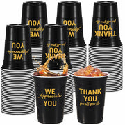 Jingmore 50 Pcs 16oz Disposable Bridal Shower Cups Black Gold