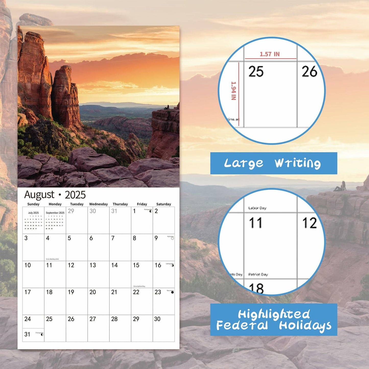Gag Gift 2025 Wall Calendar Funny White Elephants Pooping Dogs 12x24