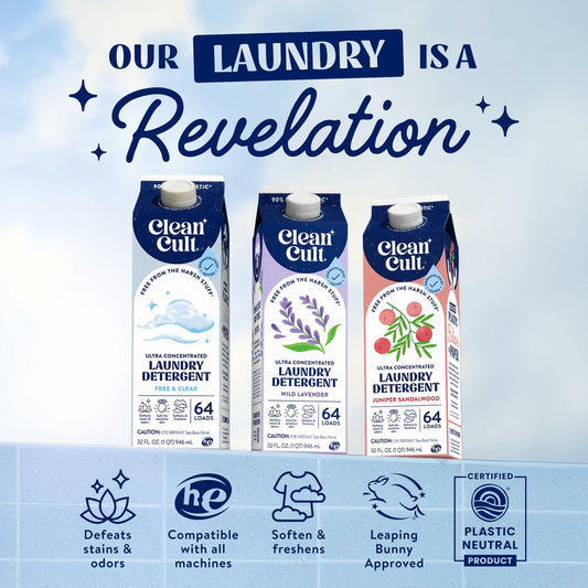 Ultra Concentrated Liquid Laundry Detergent Soap 96oz 192 Loads Wild Lavender