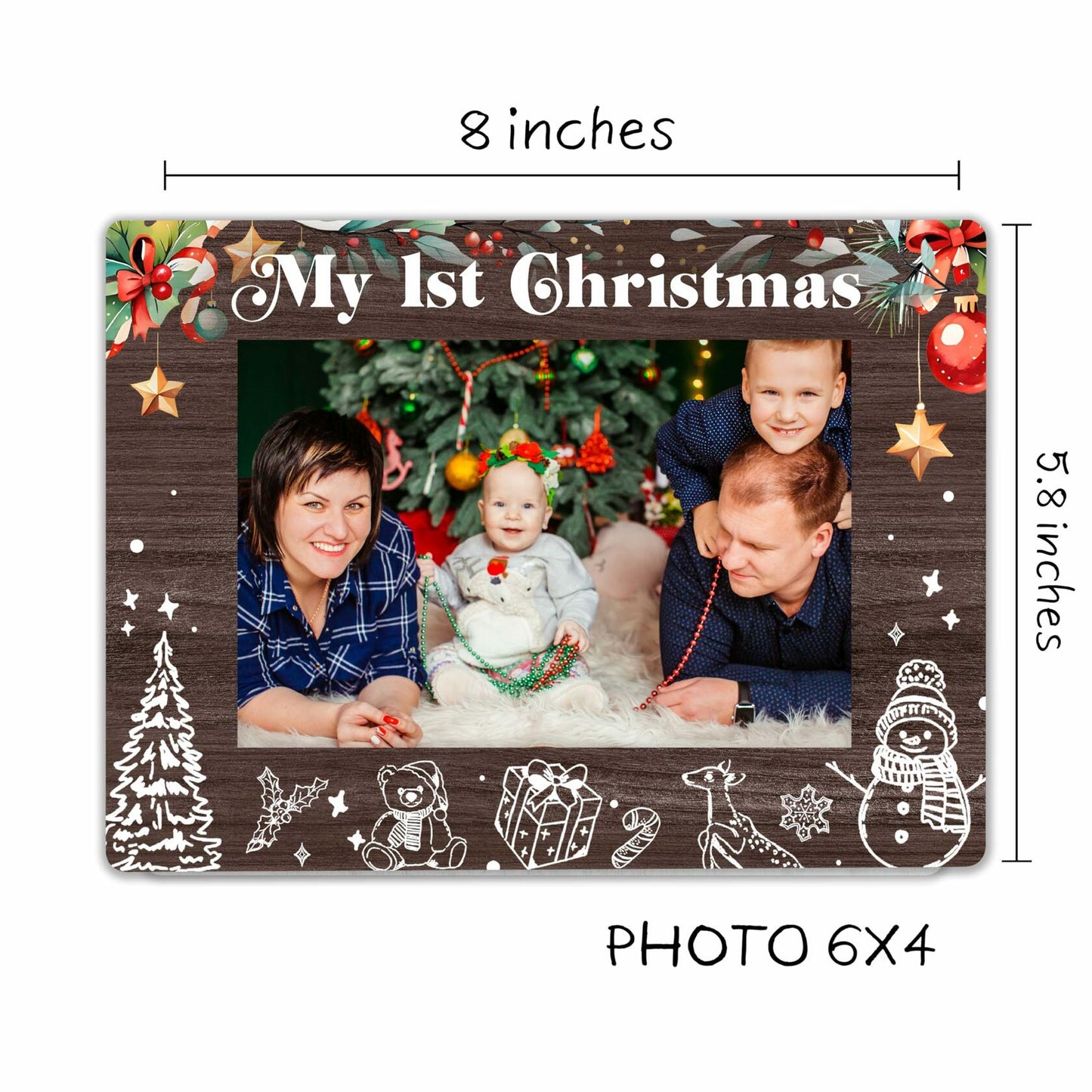 SSQBZU My 1st Christmas Baby Photo Frame 4x6 Picture Christmas Decor 021