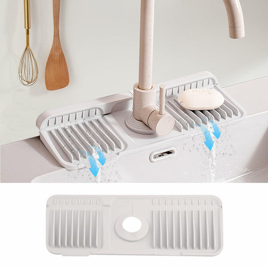 Qesulk Silicone Sink Splash Guard Foldable Faucet Mat Kitchen Bathroom