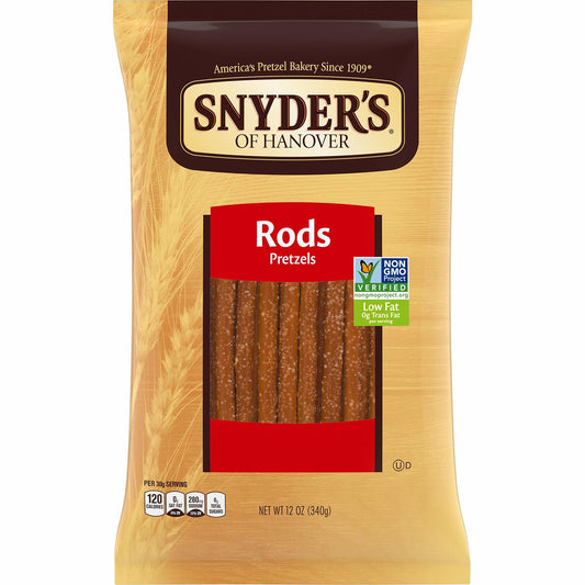 BestBy05/25 Snyder's of Hanover Pretzel Rods 12oz Snack Bag