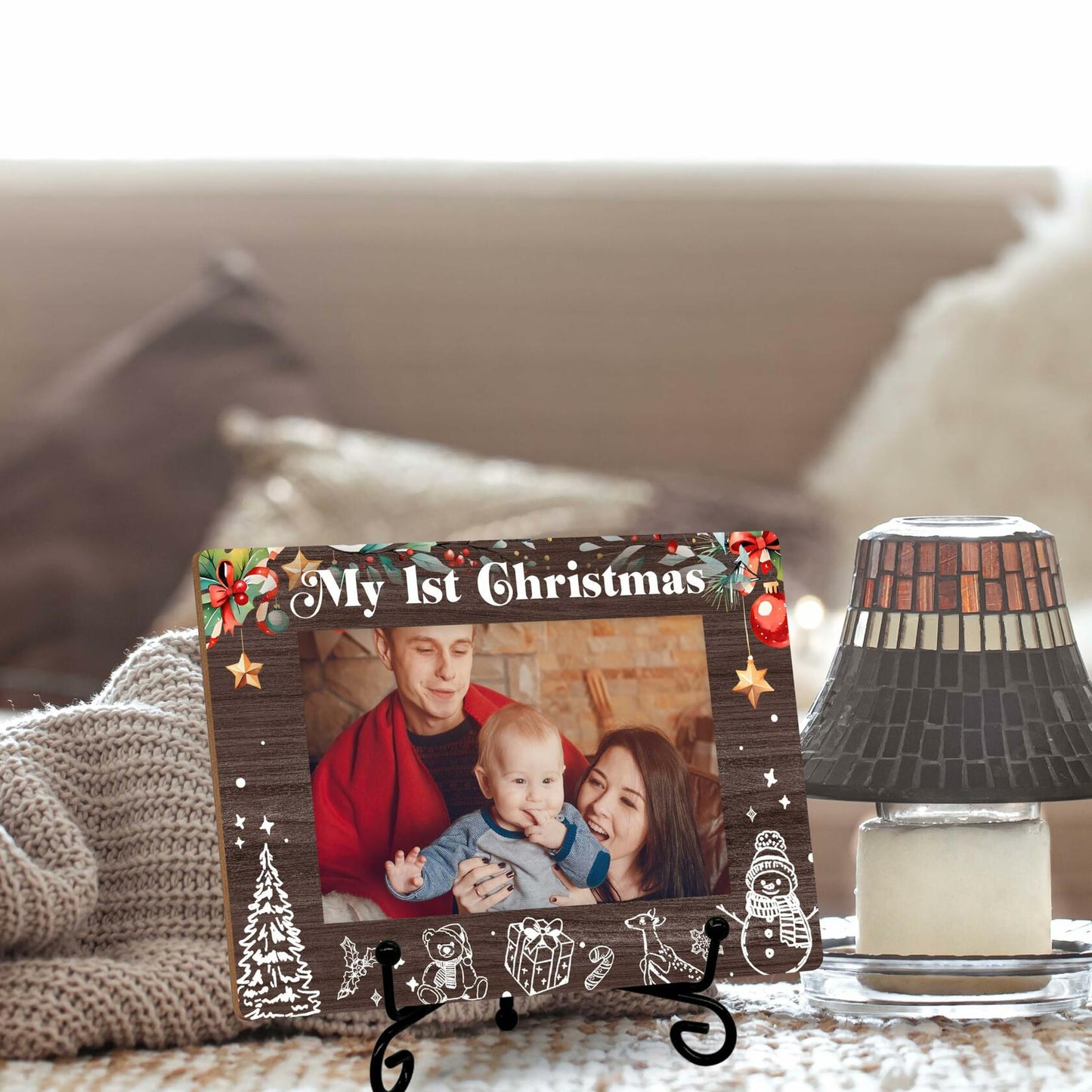 SSQBZU My 1st Christmas Baby Photo Frame 4x6 Picture Christmas Decor 021