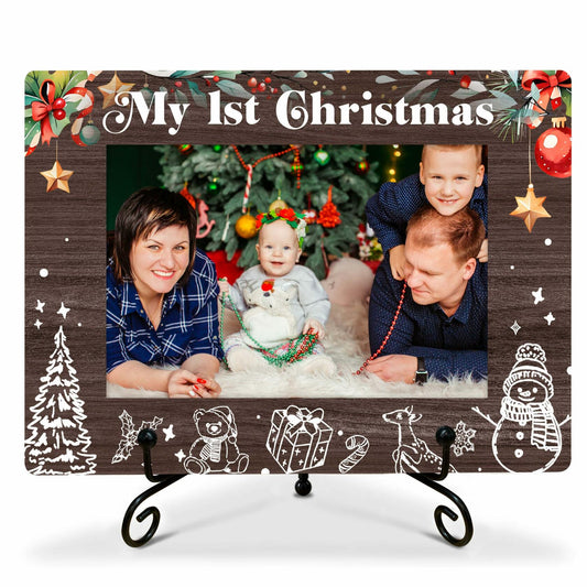 SSQBZU My 1st Christmas Baby Photo Frame 4x6 Picture Christmas Decor 021
