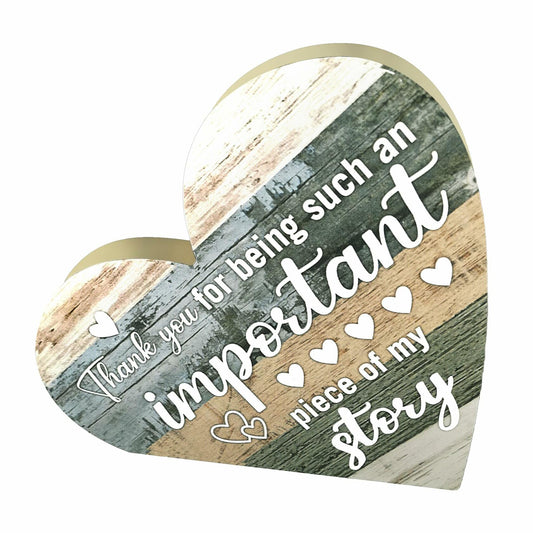 Wooden Heart Shaped Table Centerpiece Mom Gift Birthday Mothers Day Present