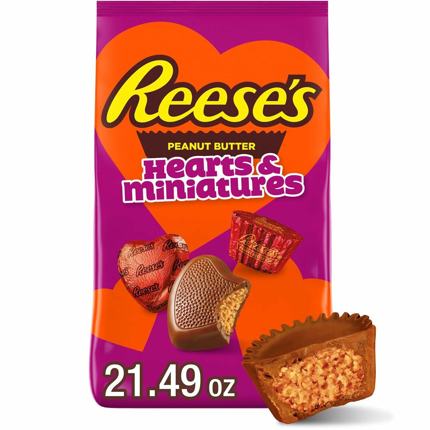 BestBy07/25 REESE'S Assorted Chocolate Peanut Butter Shapes Candy Bag 21.49oz