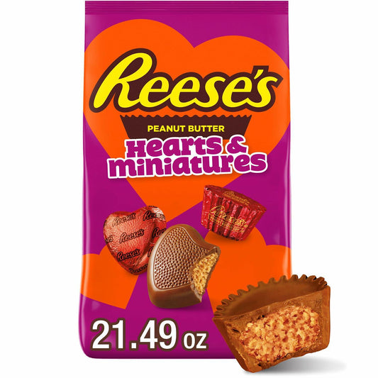 BestBy07/25 REESE'S Assorted Chocolate Peanut Butter Shapes Candy Bag 21.49oz