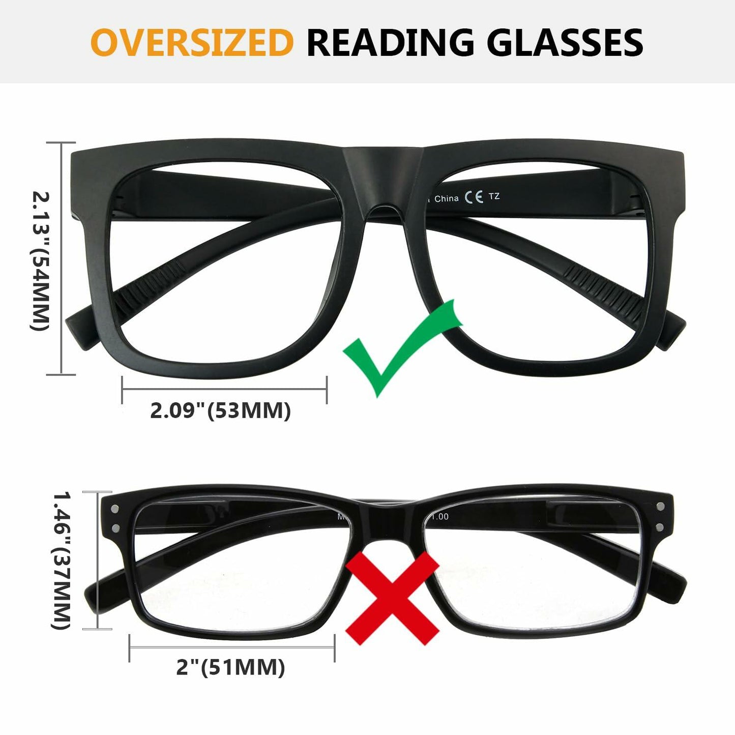 BFOCO Reading Glasses Metalless Screwless Spring Hinges +2.25 6 Pack