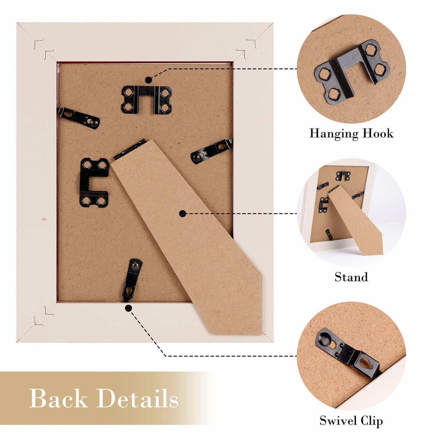 QUTREY Kids 5x7 Photo Frames Set of 4 Assorted Colors Tabletop Wall