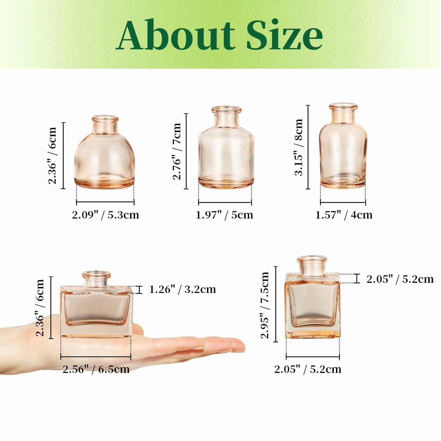 Hewory 20pcs Small Brown Glass Bud Vases Mini Bottles for Wedding Decor